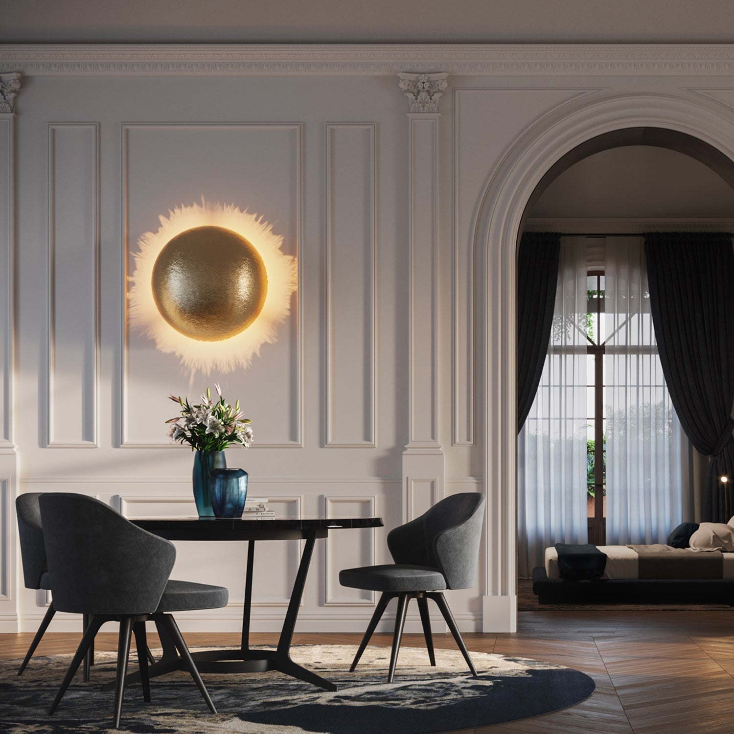 Postkrisi Style Fiberglass Wall Sconce Set of 2 Modern LED Interior Lighting Fixture