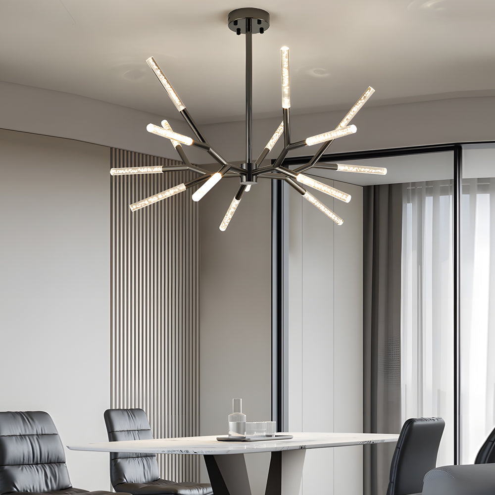 Postmodern Acrylic Branch LED Chandelier Minimalist Bubble Shade Ceiling Light for Living and Dining Rooms