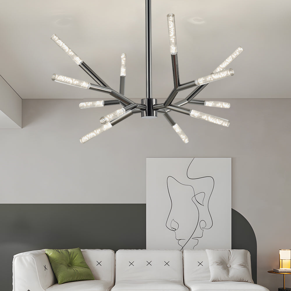 Postmodern Acrylic Branch LED Chandelier Minimalist Bubble Shade Ceiling Light for Living and Dining Rooms