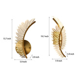 Postmodern Acrylic Leaf Design LED Wall Sconce Copper Finish with Three Color Dimming