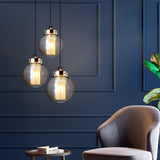 Postmodern Amber Glass Pendant Light Hand Blown Hanging Lamp for Kitchen Island and Dining Room