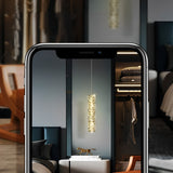 Postmodern Crystal LED Pendant Light with Three Color Dimming for Bedroom Dining Room Chrome Gold