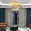Postmodern Crystal Strip Pendant Light with Three Color Temperature LED for Living Dining Room