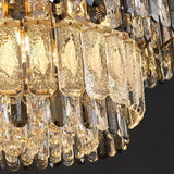 Postmodern Crystal Strip Pendant Light with Three Color Temperature LED for Living Dining Room