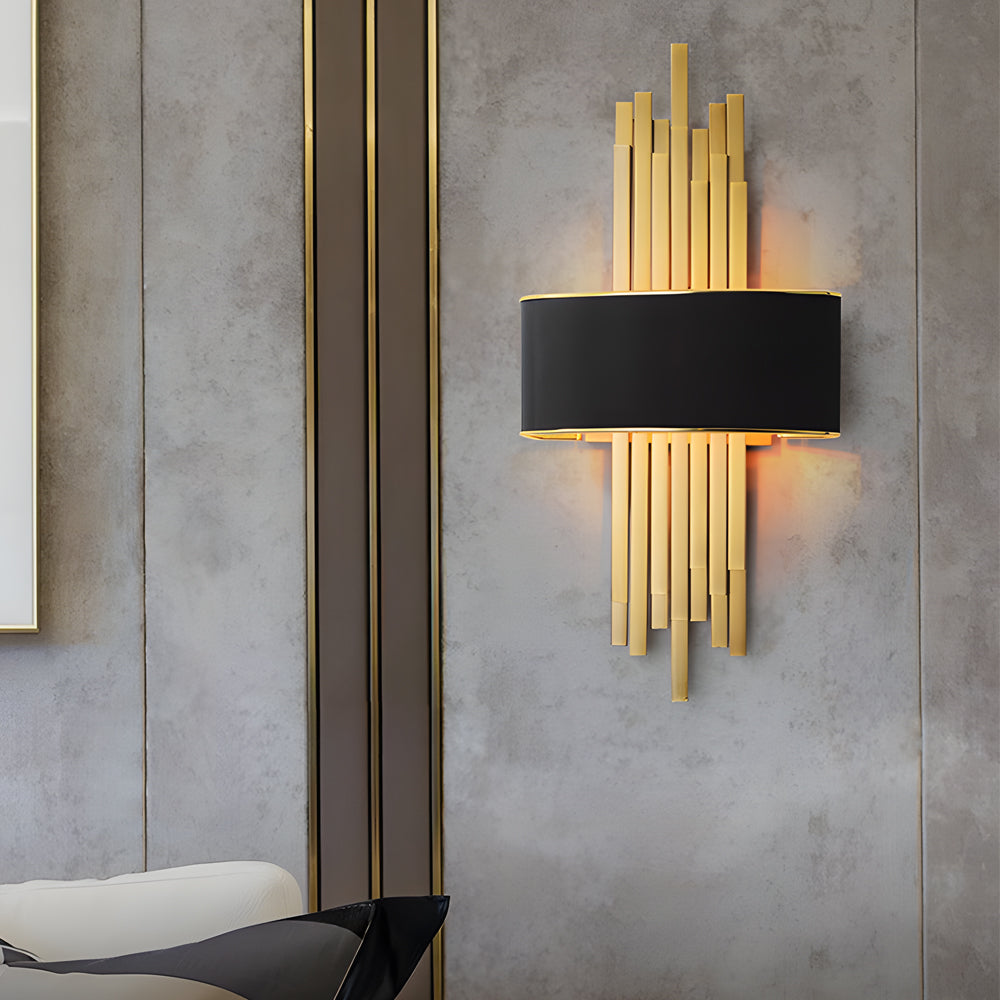 Postmodern Fabric Shade Wall Sconce Luxury Interior Iron Wall Light for Bedroom and Hallway