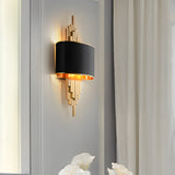 Postmodern Fabric Shade Wall Sconce Luxury Interior Iron Wall Light for Bedroom and Hallway