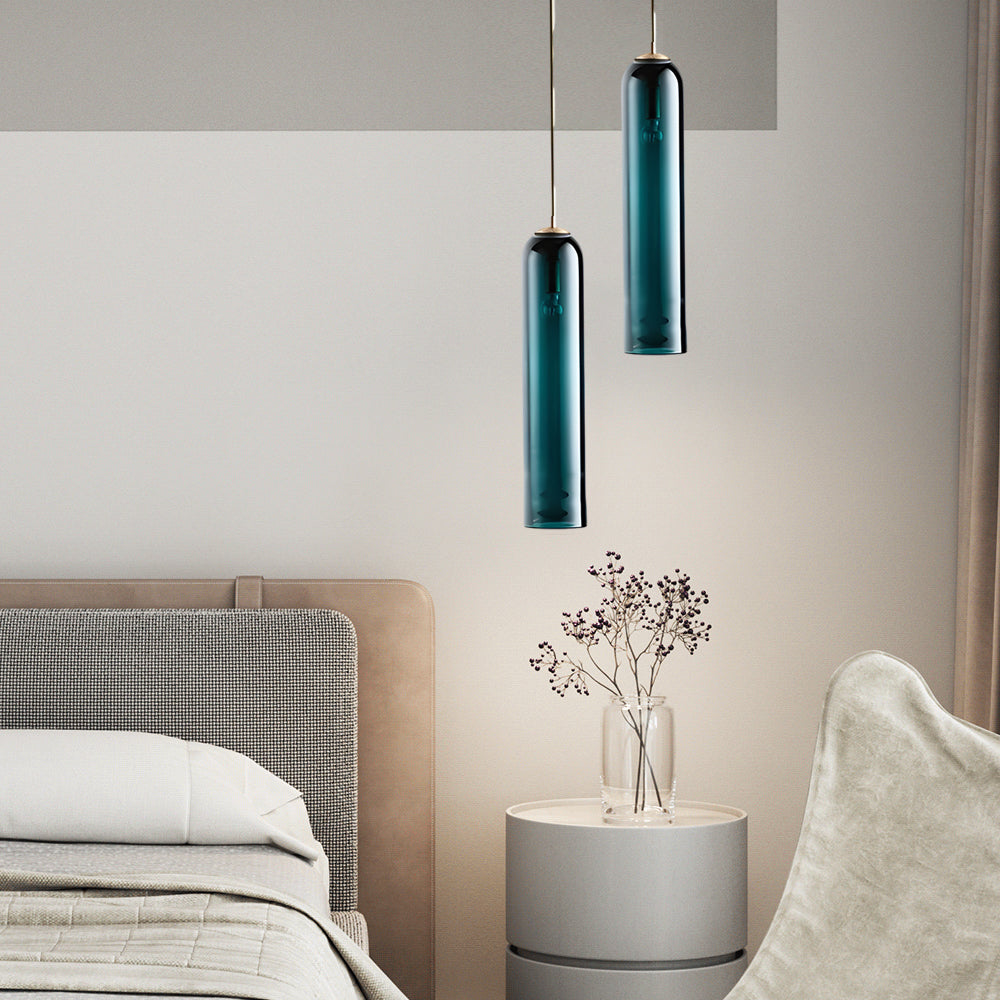 Postmodern Glass Bottle Pendant Light LED Hanging Lamp for Bedroom Living Room and Bar