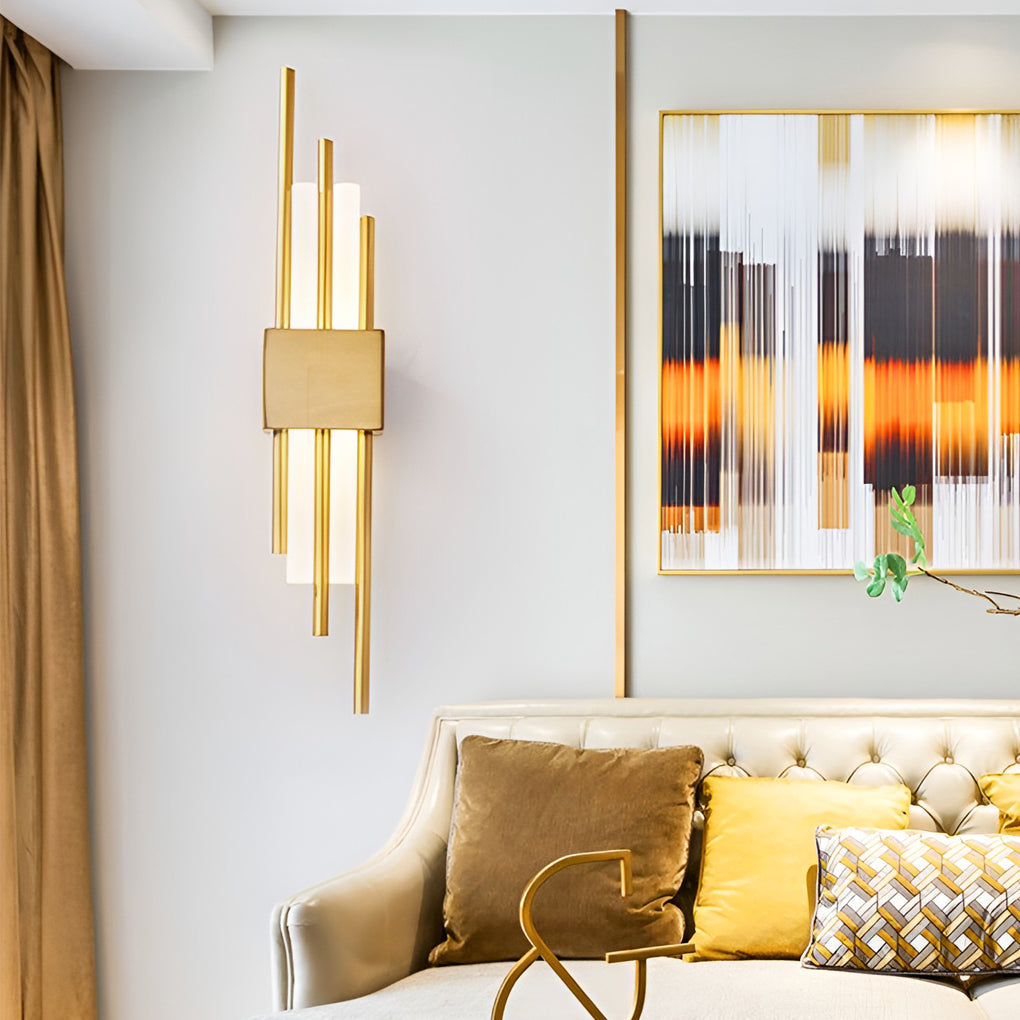 Postmodern LED Up and Down Wall Sconce Lighting for Bedroom and Living Room Gold and Black Finish