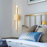 Postmodern LED Up and Down Wall Sconce Lighting for Bedroom and Living Room Gold and Black Finish