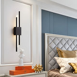Postmodern LED Up and Down Wall Sconce Lighting for Bedroom and Living Room Gold and Black Finish
