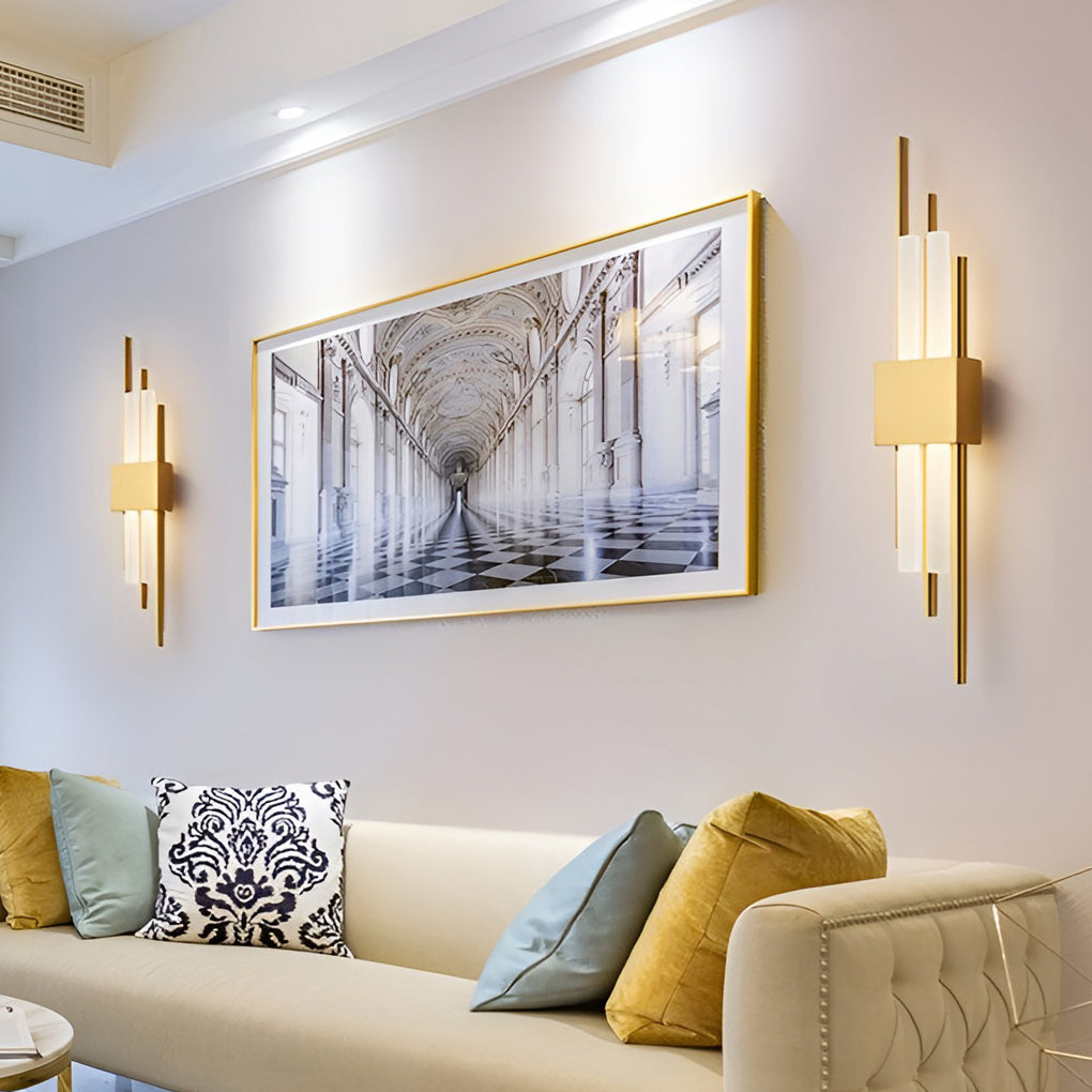 Postmodern LED Up and Down Wall Sconce Lighting for Bedroom and Living Room Gold and Black Finish