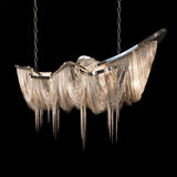 Postmodern Rectangular Tassel Chandelier Luxury LED Ceiling Light for Dining Room and Living Area