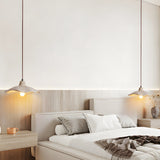 Pottery Yellow Cement Wave Pendant Light Japanese Wabi Sabi Style Industrial Ceiling Lamp