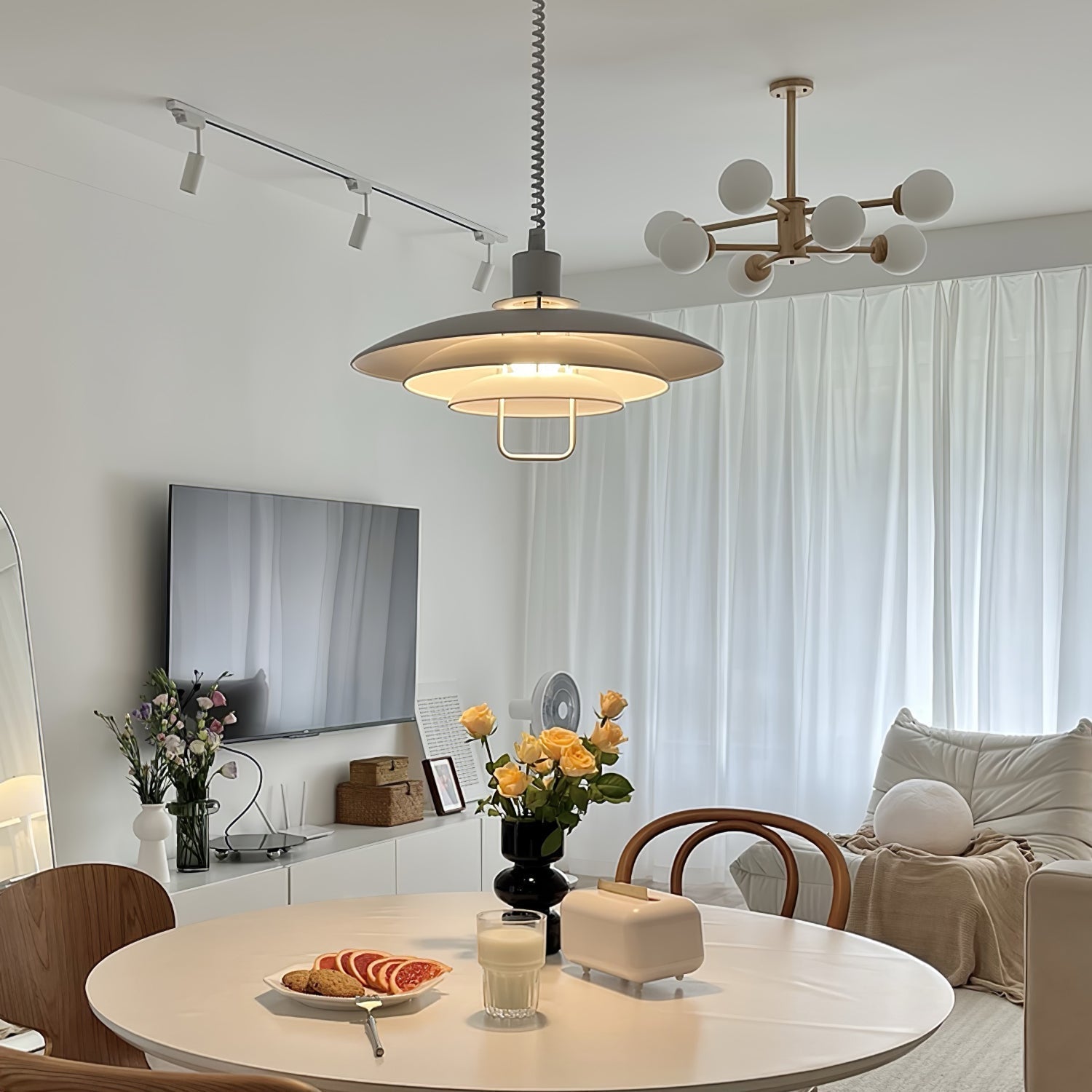 Poul Concentric Circle Aluminum Hanging Lamp Modern Ceiling Pendant for Living Room