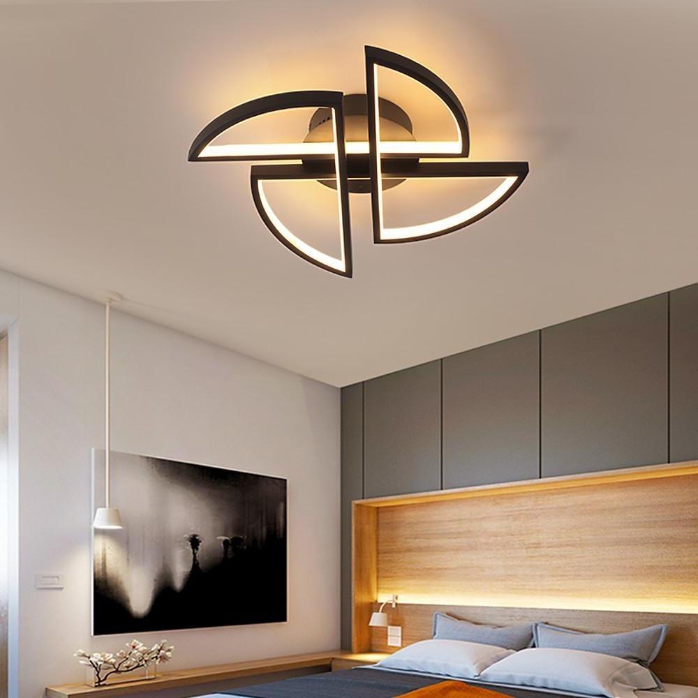 Modern Geometric 4 Semi Circle LED Ceiling Light Flush Mount for Living Room and Bedroom