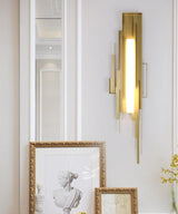 modern-brutalist-gold-metal-sculpted-wall-sconce-integrated-led-vertical-light-fixture