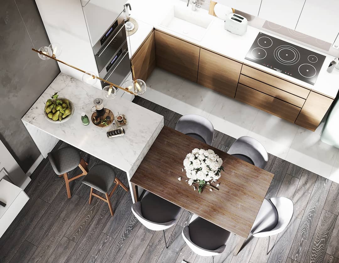 modern-linear-chandelier-with-clear-glass-globe-shades-for-geometric-dining-room-lighting