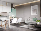 modern-linear-chandelier-with-clear-glass-globe-shades-for-geometric-dining-room-lighting