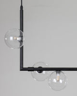 modern-linear-chandelier-with-clear-glass-globe-shades-for-geometric-dining-room-lighting