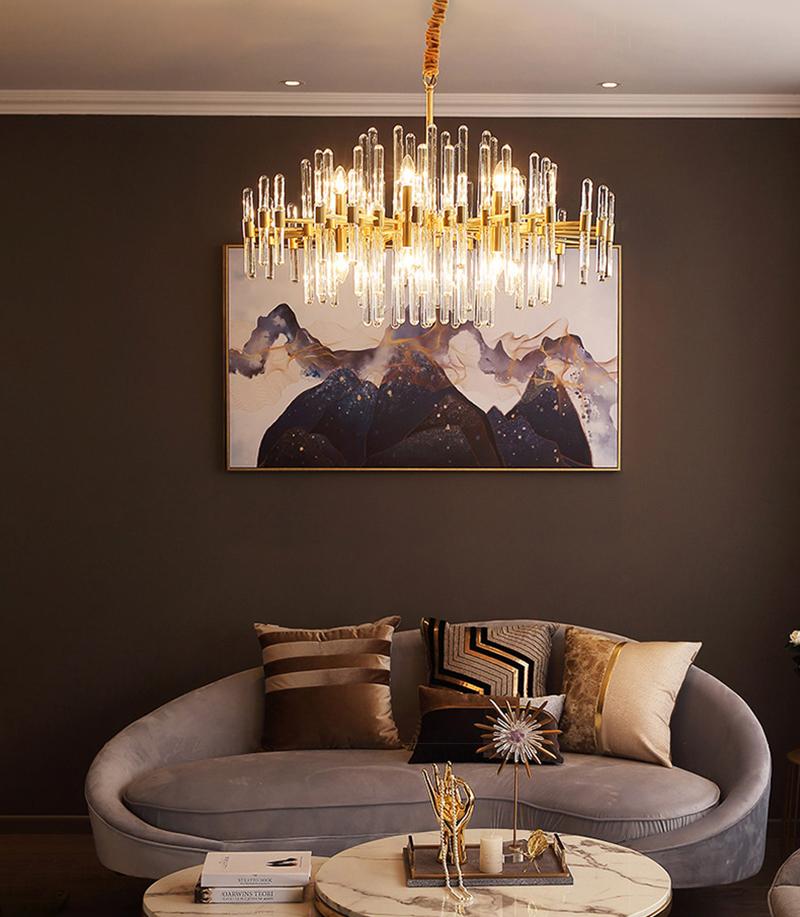 modern-antique-brass-starburst-chandelier-with-clear-crystal-glass-rods