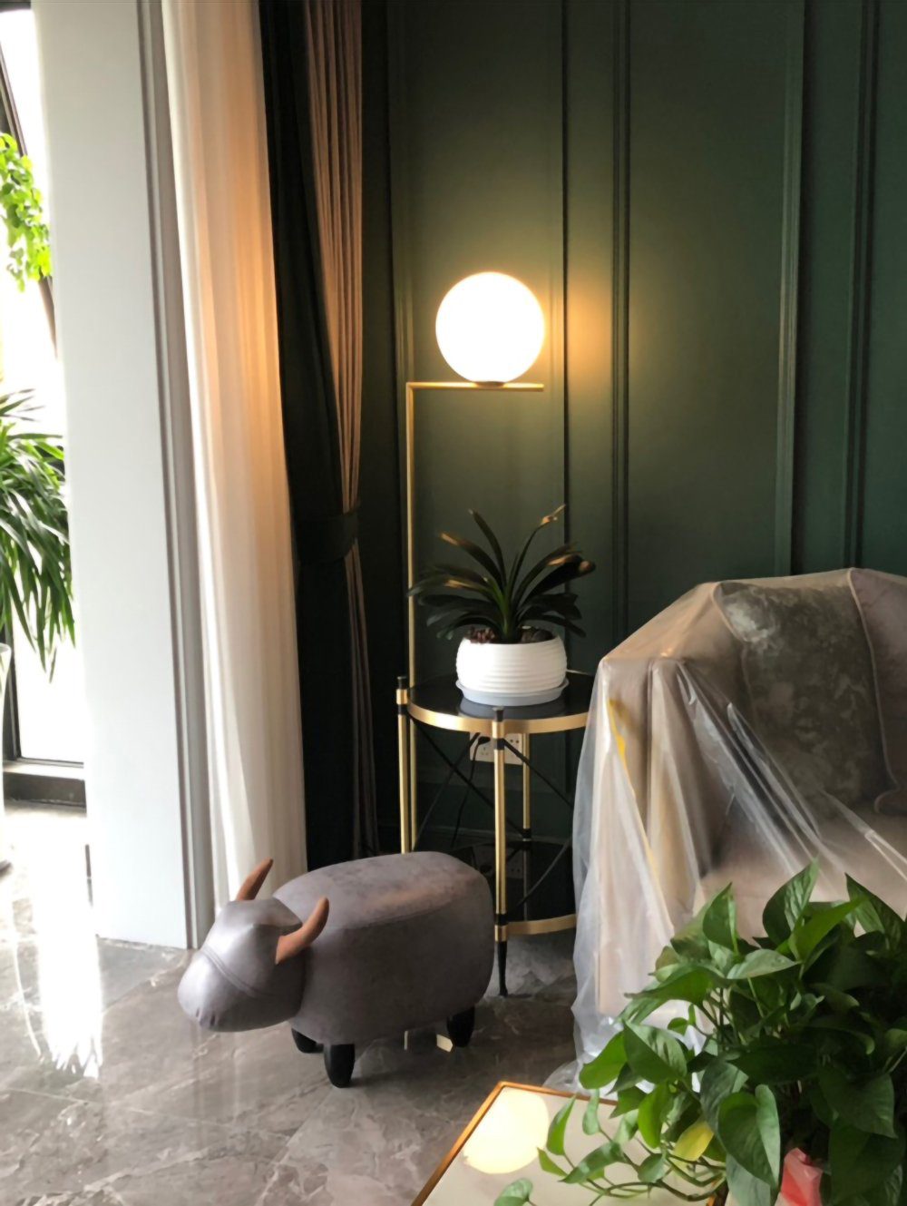 modern-industrial-gold-standing-lamp-with-white-glass-globe-shade-and-foot-switch