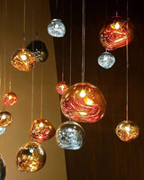 contemporary-melt-glass-style-lava-pendant-light-unique-mirror-finish-polycarbonate-hanging-lamp
