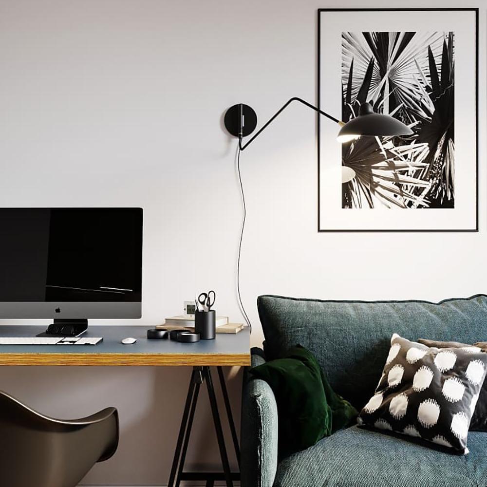 industrial-adjustable-long-arm-wall-sconce-with-rotating-metal-shade-for-indoor-lighting