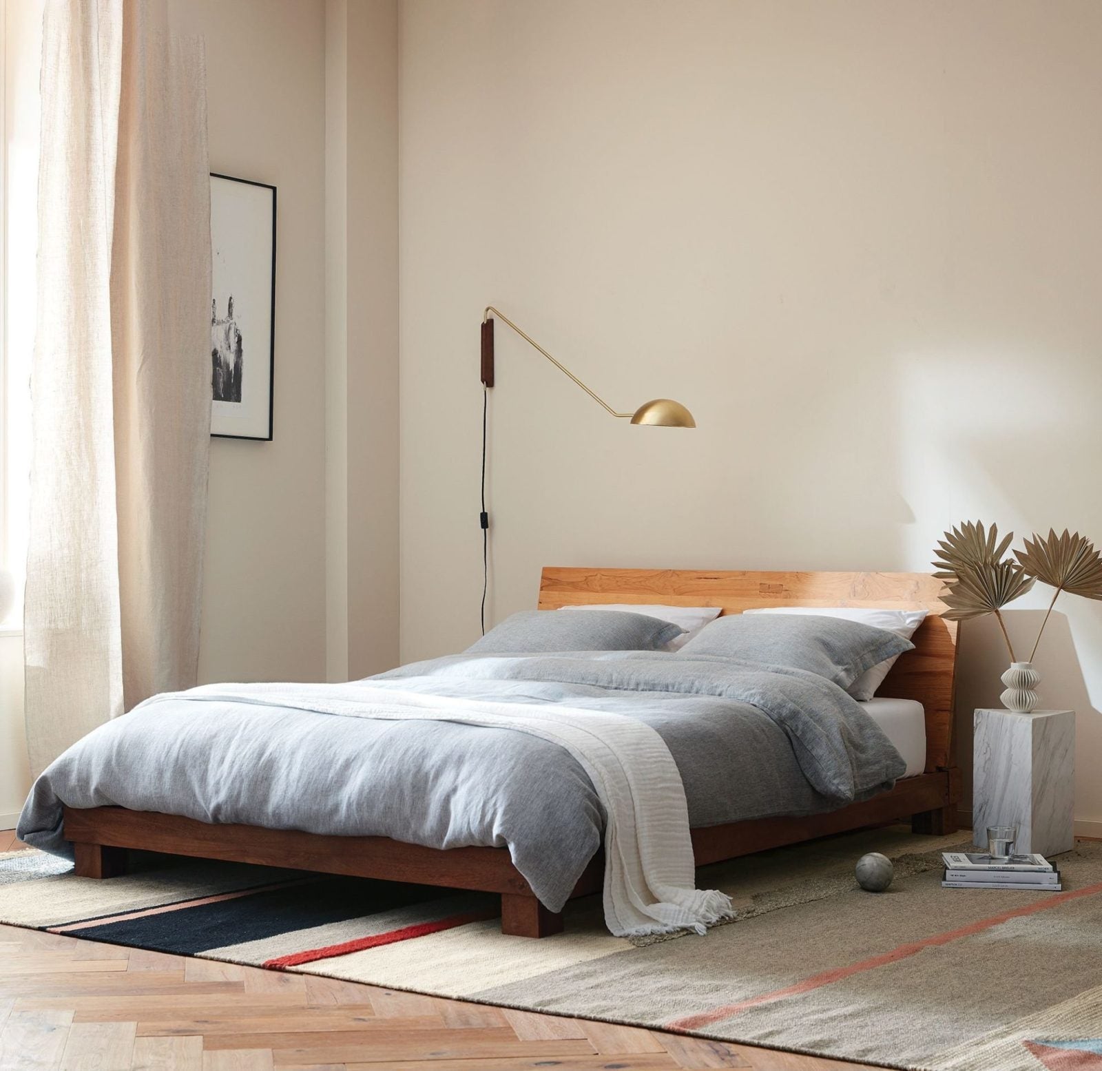 modern-adjustable-swing-arm-wall-lamp-with-dome-shade-and-wood-detail-plug-in-sconce