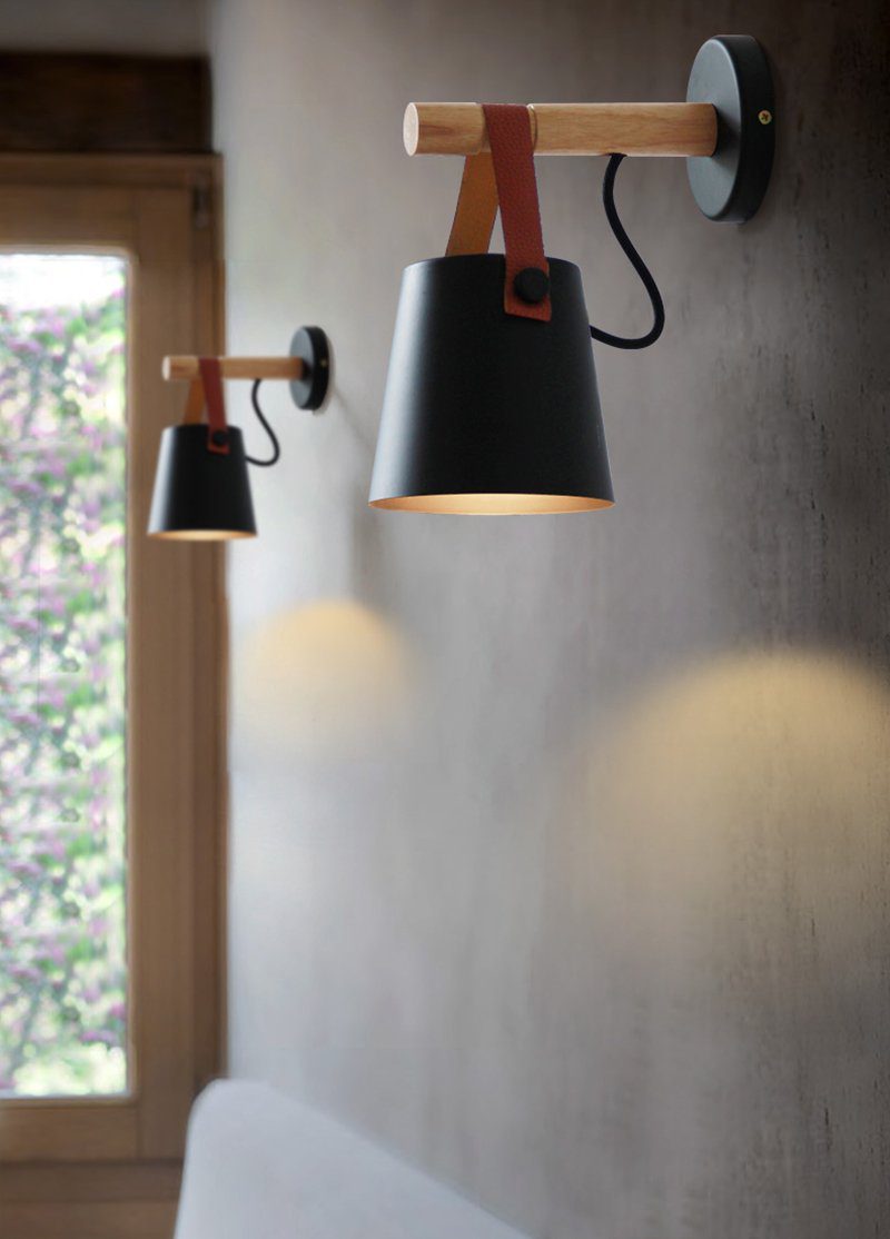modern-nordic-wooden-led-wall-sconce-with-leather-hanging-strap-and-metal-shade