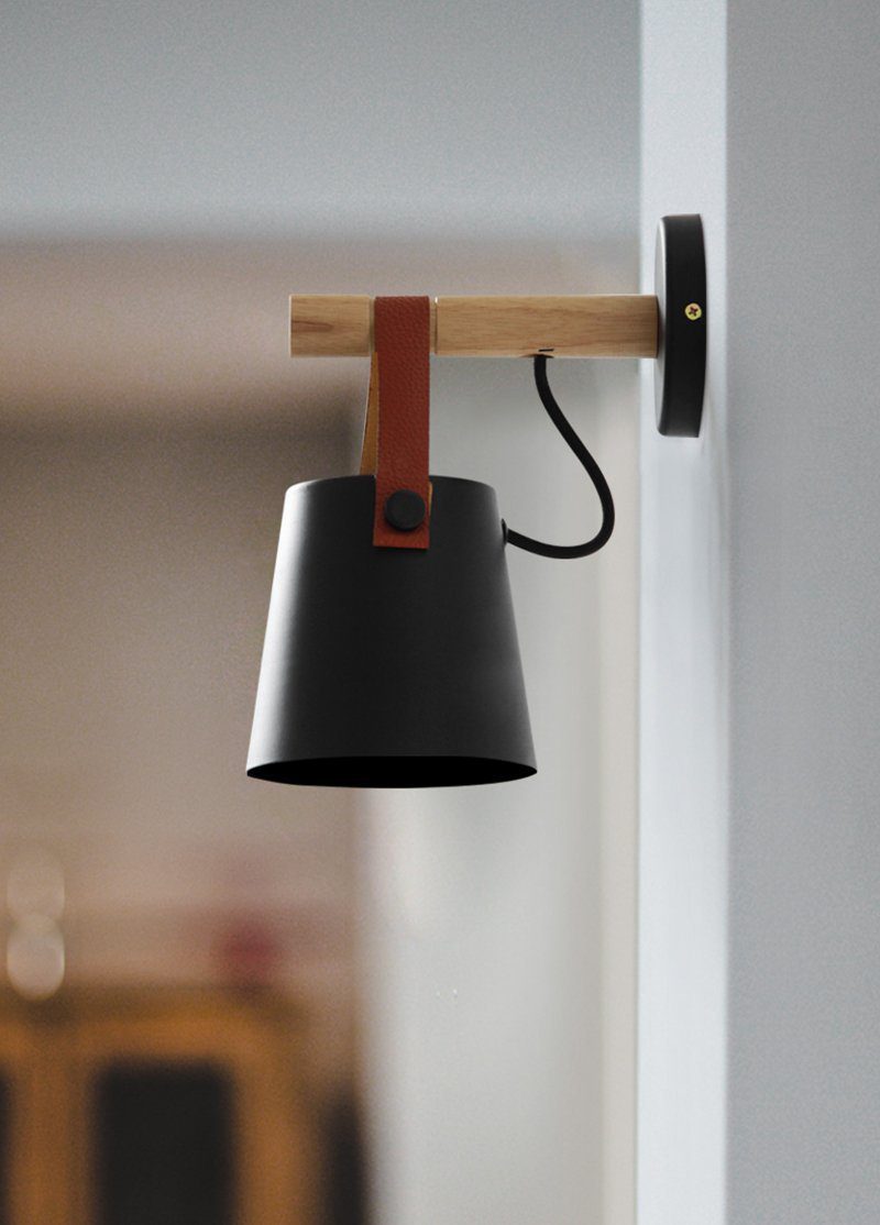 modern-nordic-wooden-led-wall-sconce-with-leather-hanging-strap-and-metal-shade