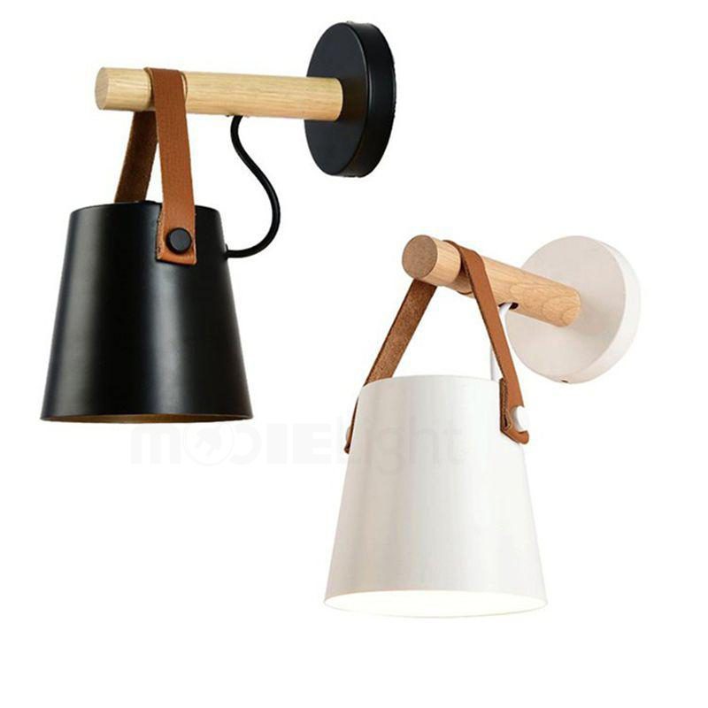 modern-nordic-wooden-led-wall-sconce-with-leather-hanging-strap-and-metal-shade