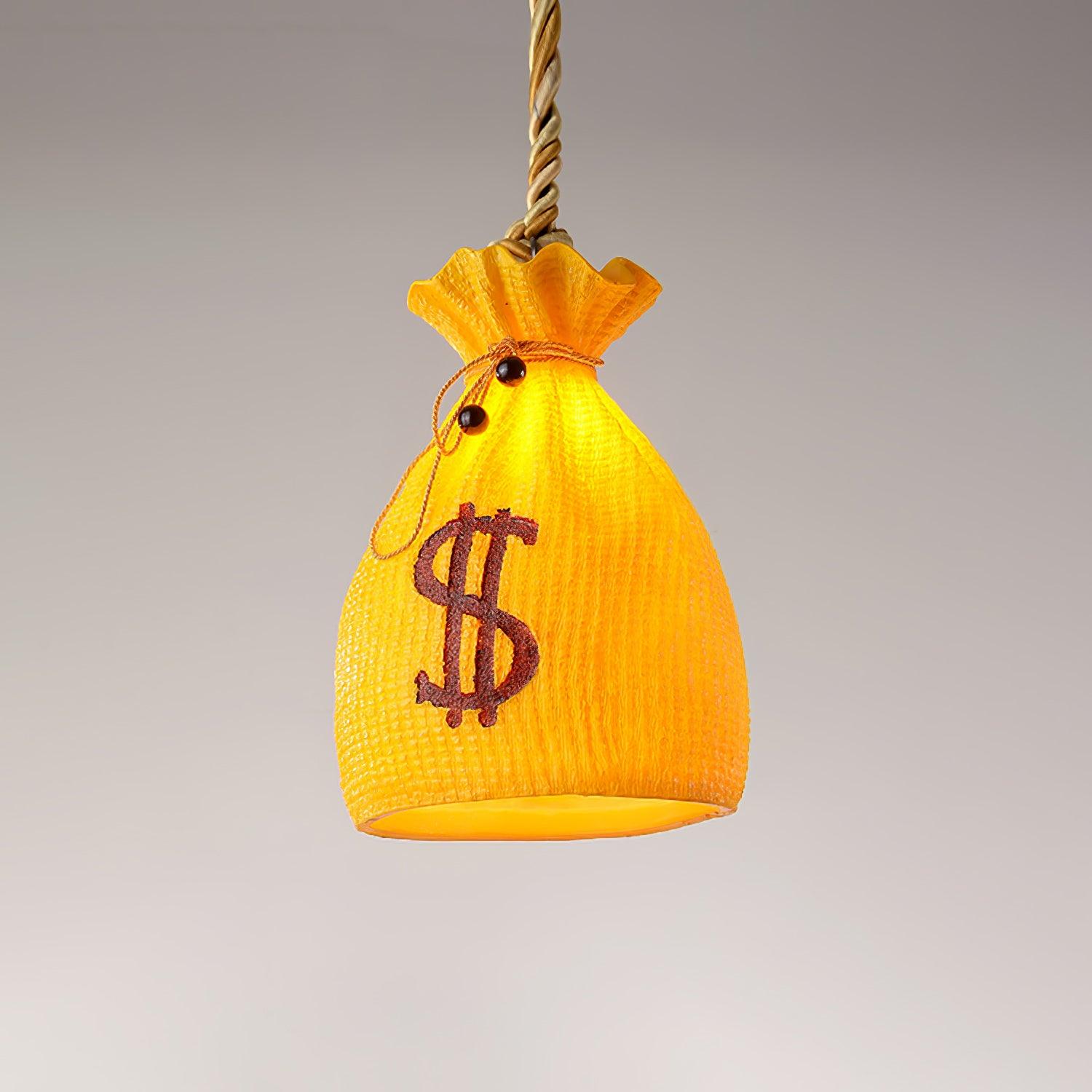 Prosperity Pouch Resin Pendant Light Lucky Money Bag Hanging Lamp for Interior Decor