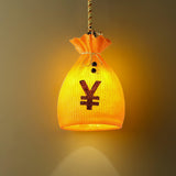 Prosperity Pouch Resin Pendant Light Lucky Money Bag Hanging Lamp for Interior Decor
