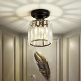 Modern Crystal LED Flush Mount Ceiling Light Industrial Metal Lamp for Hallway