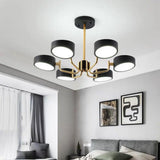 Modern Lantern 6 Light LED Flush Mount Ceiling Fixture with Painted Metal Finish for Bedrooms