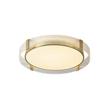 Modern Copper LED Flush Mount Ceiling Light Nordic Brass Circular Glass Fixture