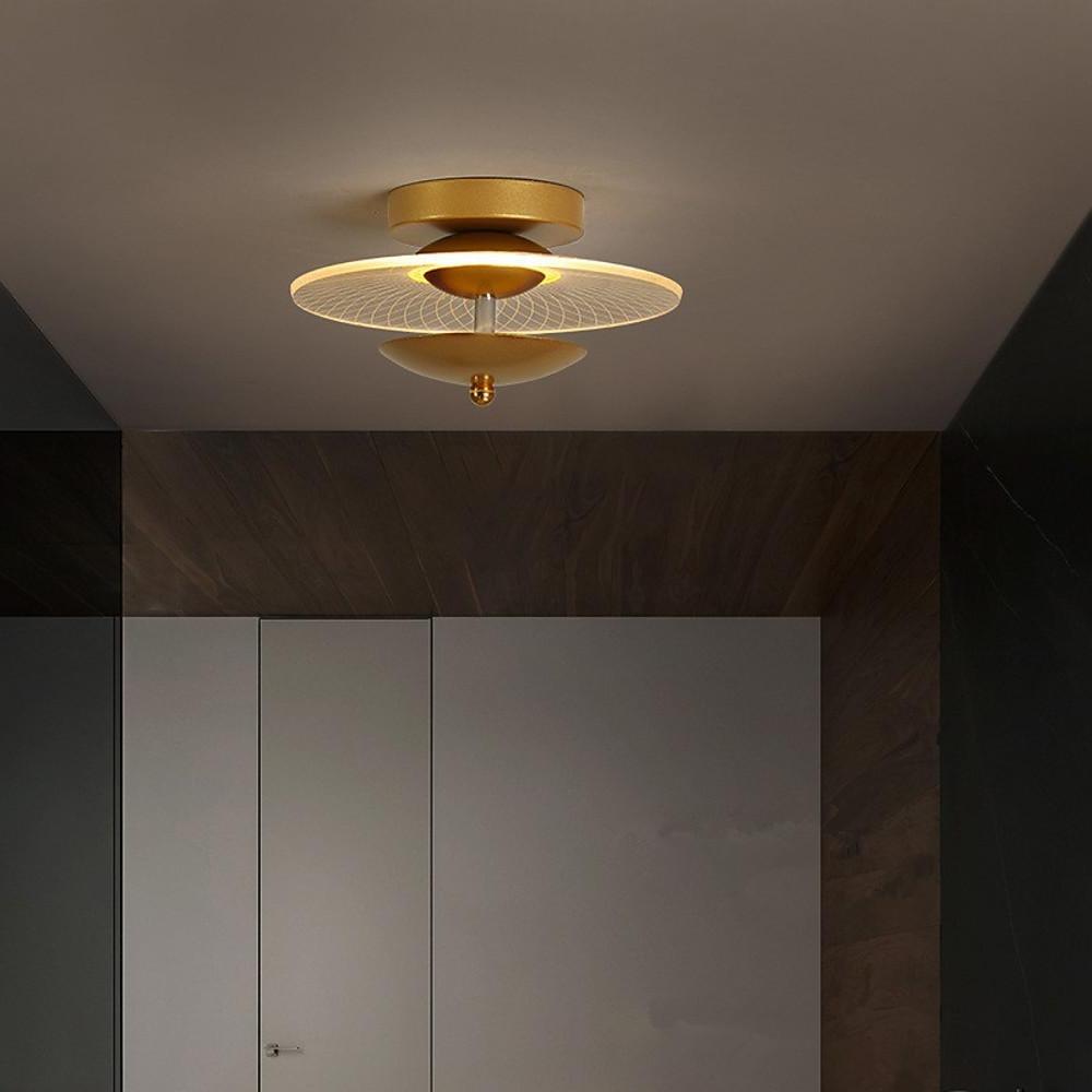 Geometric Wave Round 6W LED Flush Mount Ceiling Light Modern Small Fixture for Kitchen and Hallway