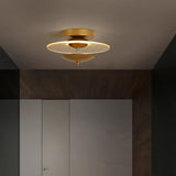 Geometric Wave Round 6W LED Flush Mount Ceiling Light Modern Small Fixture for Kitchen and Hallway