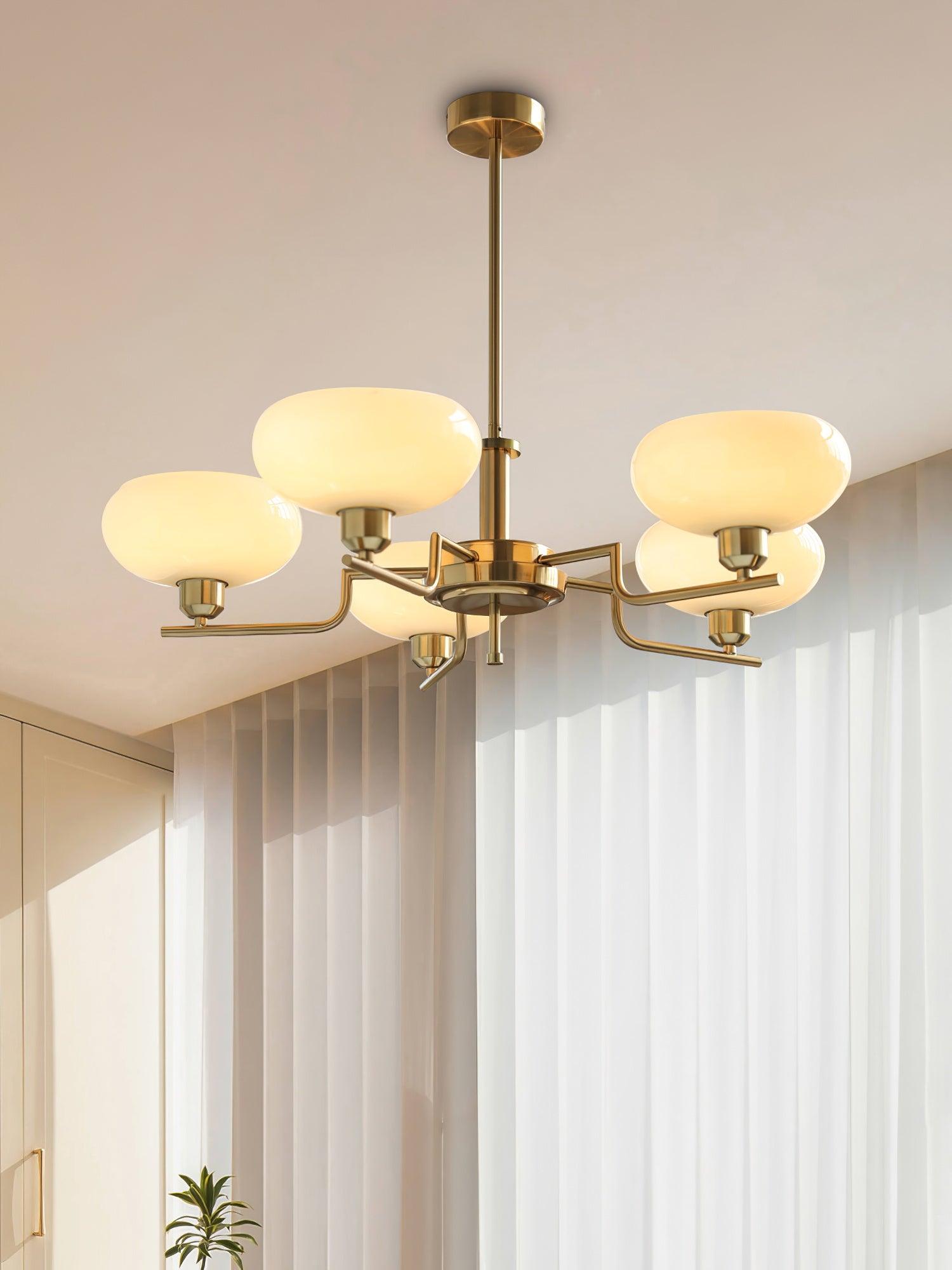 Puja Mid Century Modern Glass Globe Chandelier for Dining Room and Entryway Lighting