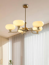 Puja Mid Century Modern Glass Globe Chandelier for Dining Room and Entryway Lighting
