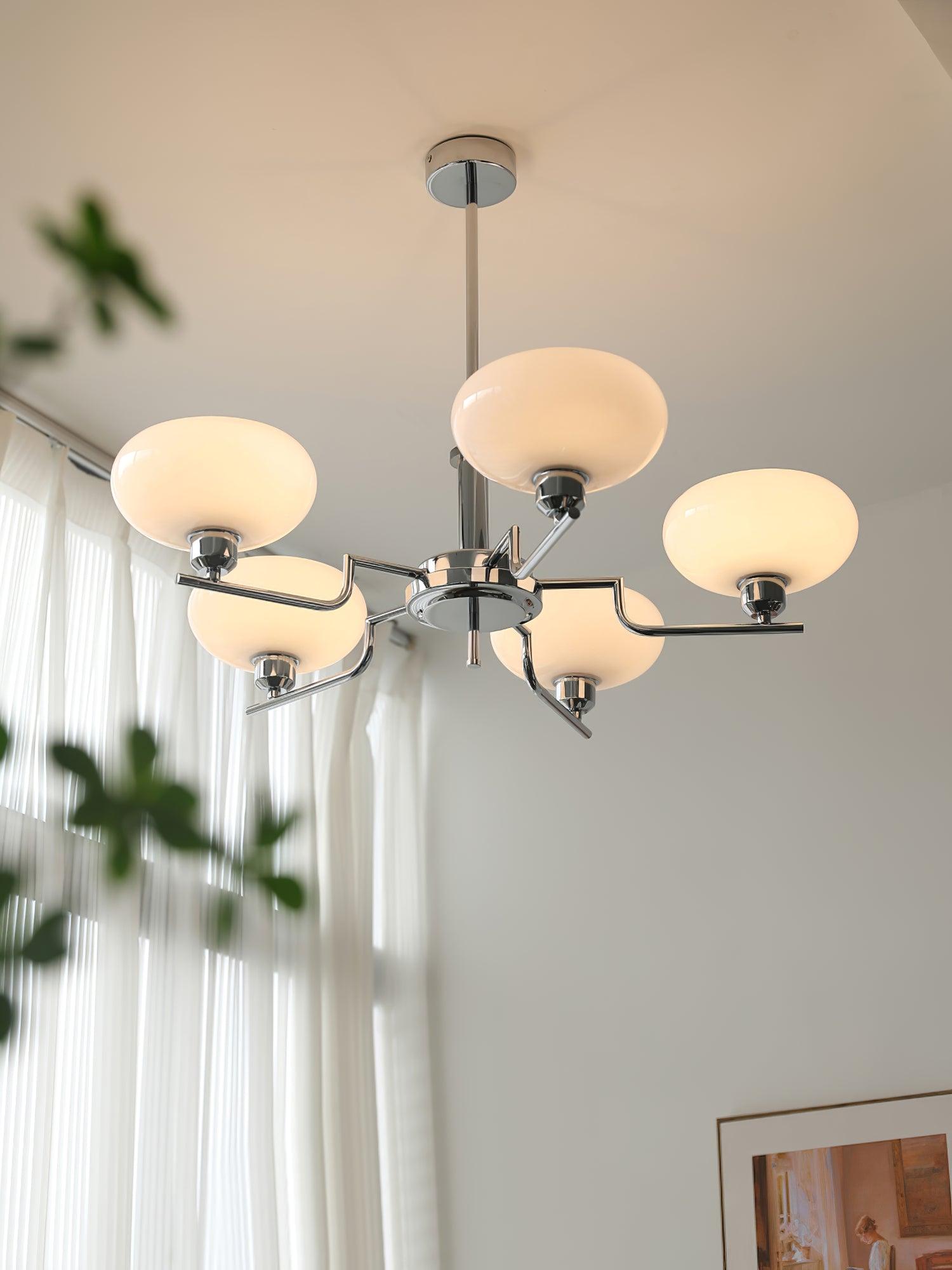 Puja Mid Century Modern Glass Globe Chandelier for Dining Room and Entryway Lighting