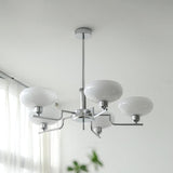 Puja Mid Century Modern Glass Globe Chandelier for Dining Room and Entryway Lighting
