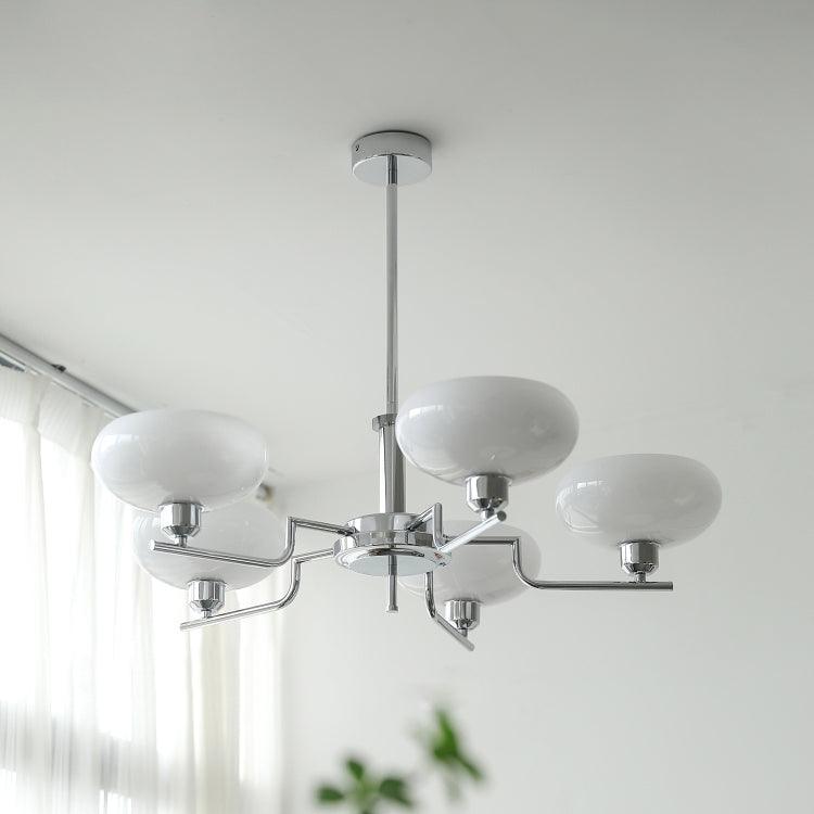 Puja Mid Century Modern Glass Globe Chandelier for Dining Room and Entryway Lighting