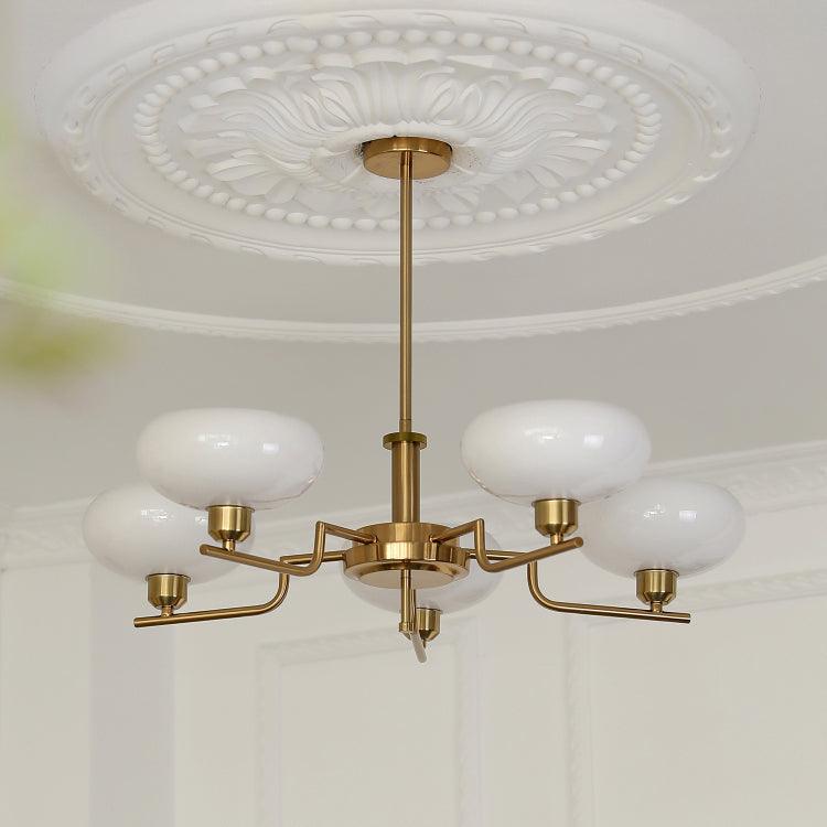 Puja Mid Century Modern Glass Globe Chandelier for Dining Room and Entryway Lighting