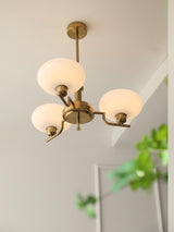 Puja Mid Century Modern Glass Globe Chandelier for Dining Room and Entryway Lighting