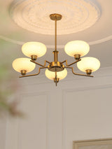 Puja Mid Century Modern Glass Globe Chandelier for Dining Room and Entryway Lighting