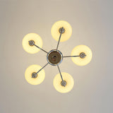 Puja Mid Century Modern Glass Globe Chandelier for Dining Room and Entryway Lighting