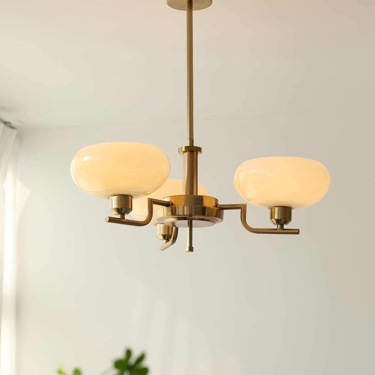 Puja Mid Century Modern Glass Globe Chandelier for Dining Room and Entryway Lighting
