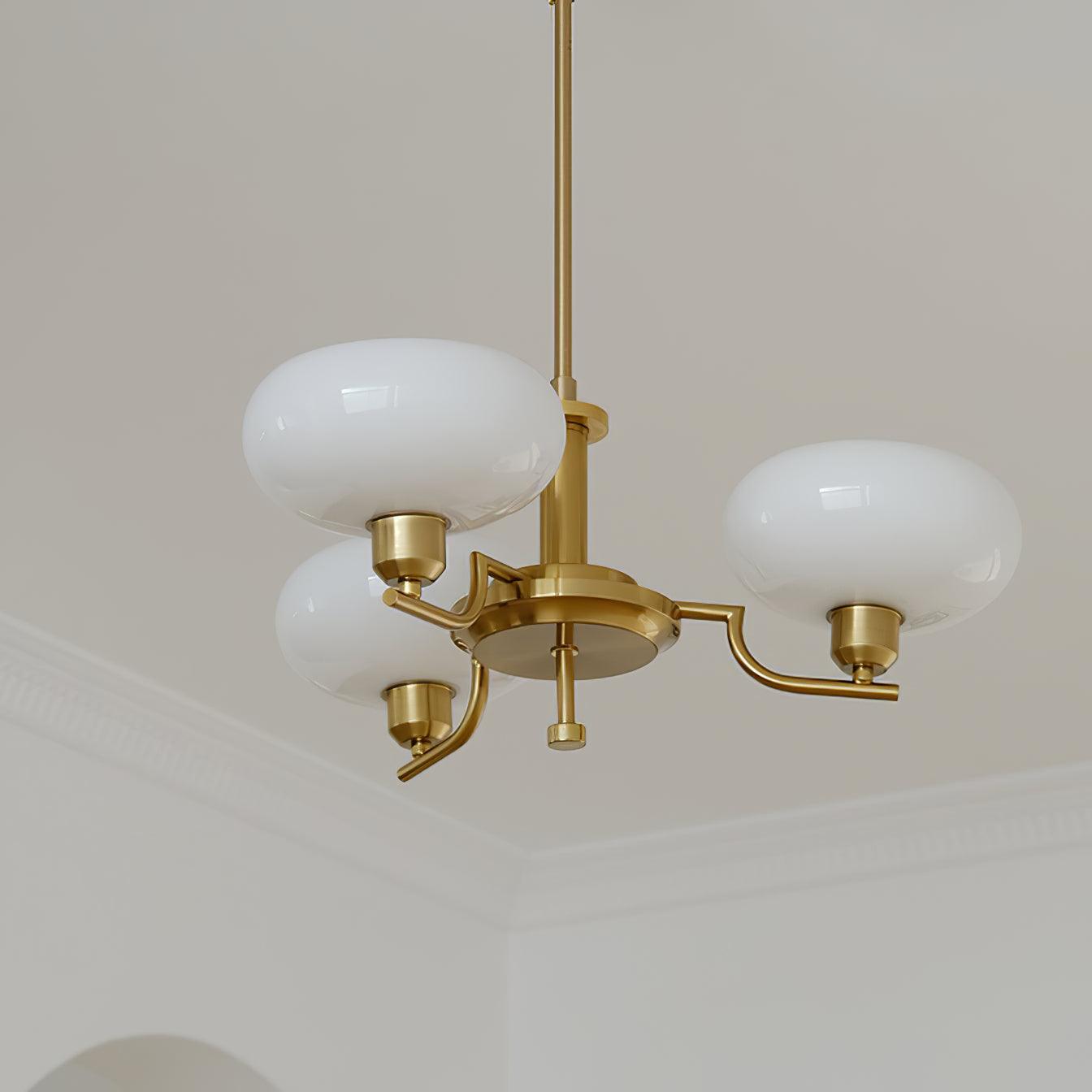 Puja Mid Century Modern Glass Globe Chandelier for Dining Room and Entryway Lighting