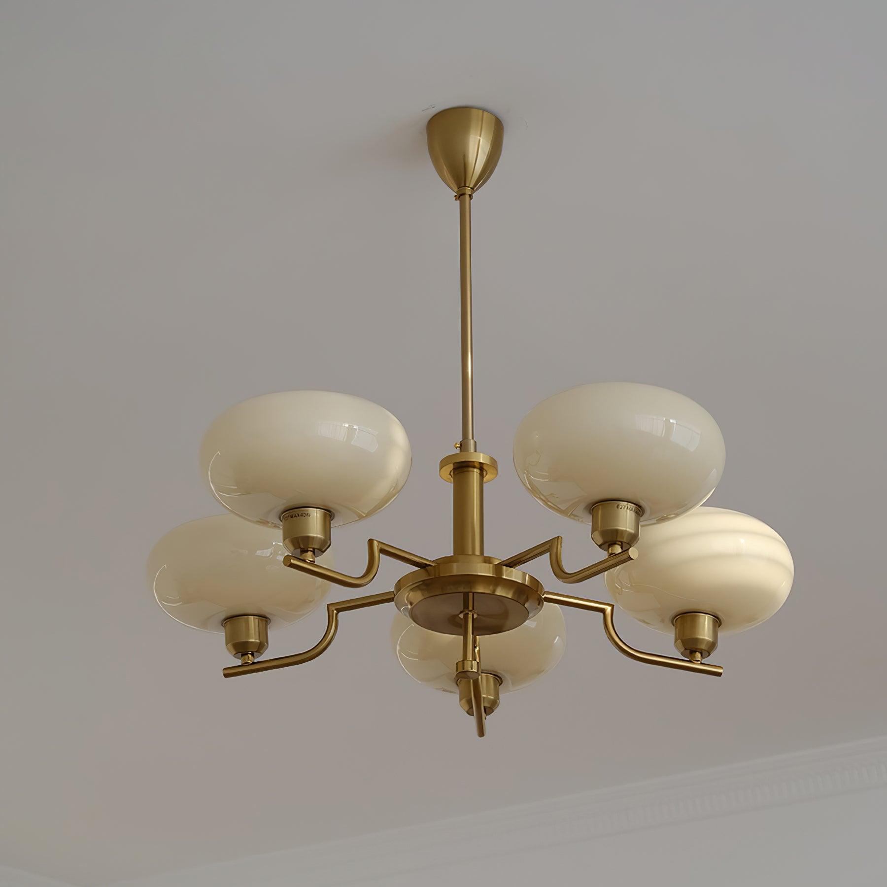 Puja Mid Century Modern Glass Globe Chandelier for Dining Room and Entryway Lighting